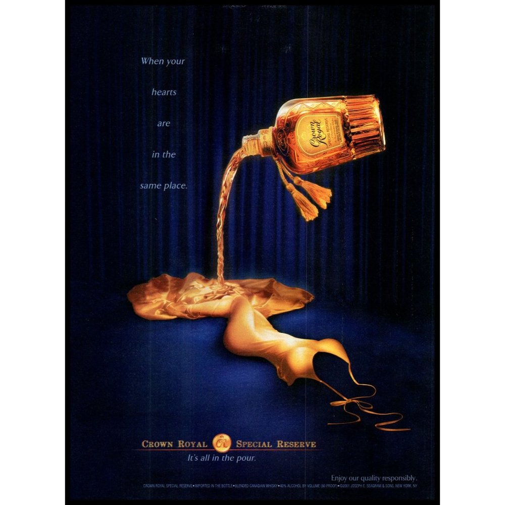 2002 Crown Royal Special Reserve Vintage Print Ad Gold Dress Gown Undressed Art